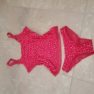 NWOT Jessica Simpson heart tank and bottom lingerie, night set